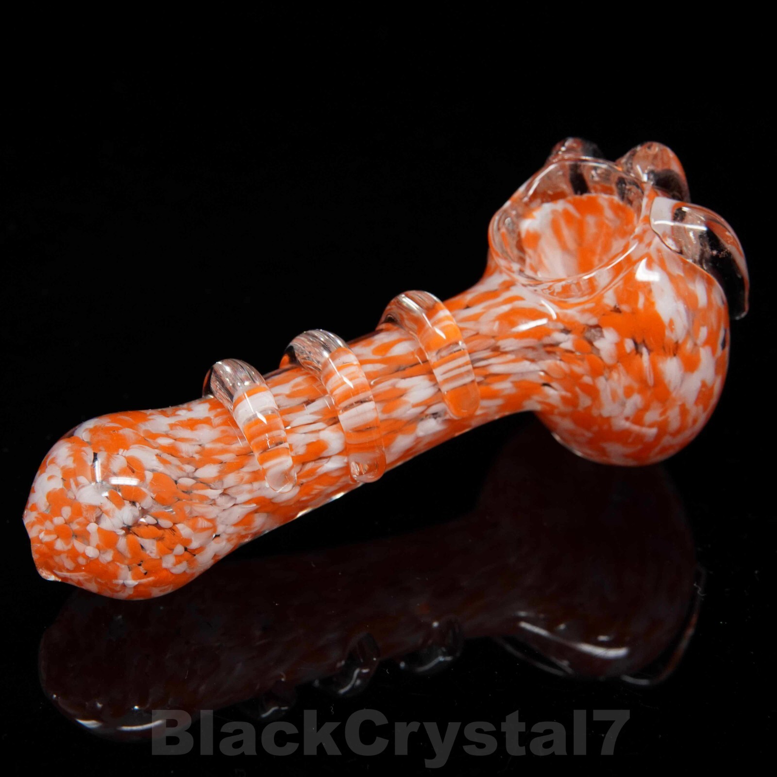 4.5 in Handmade Orange Snow Heaven’s Claw Tobacco Smoking Bowl Glass Pipes