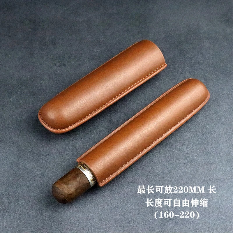 Cowhide Cigar Case Single Tube Portable Travel Humidor Pocket Retro Box Men Gift