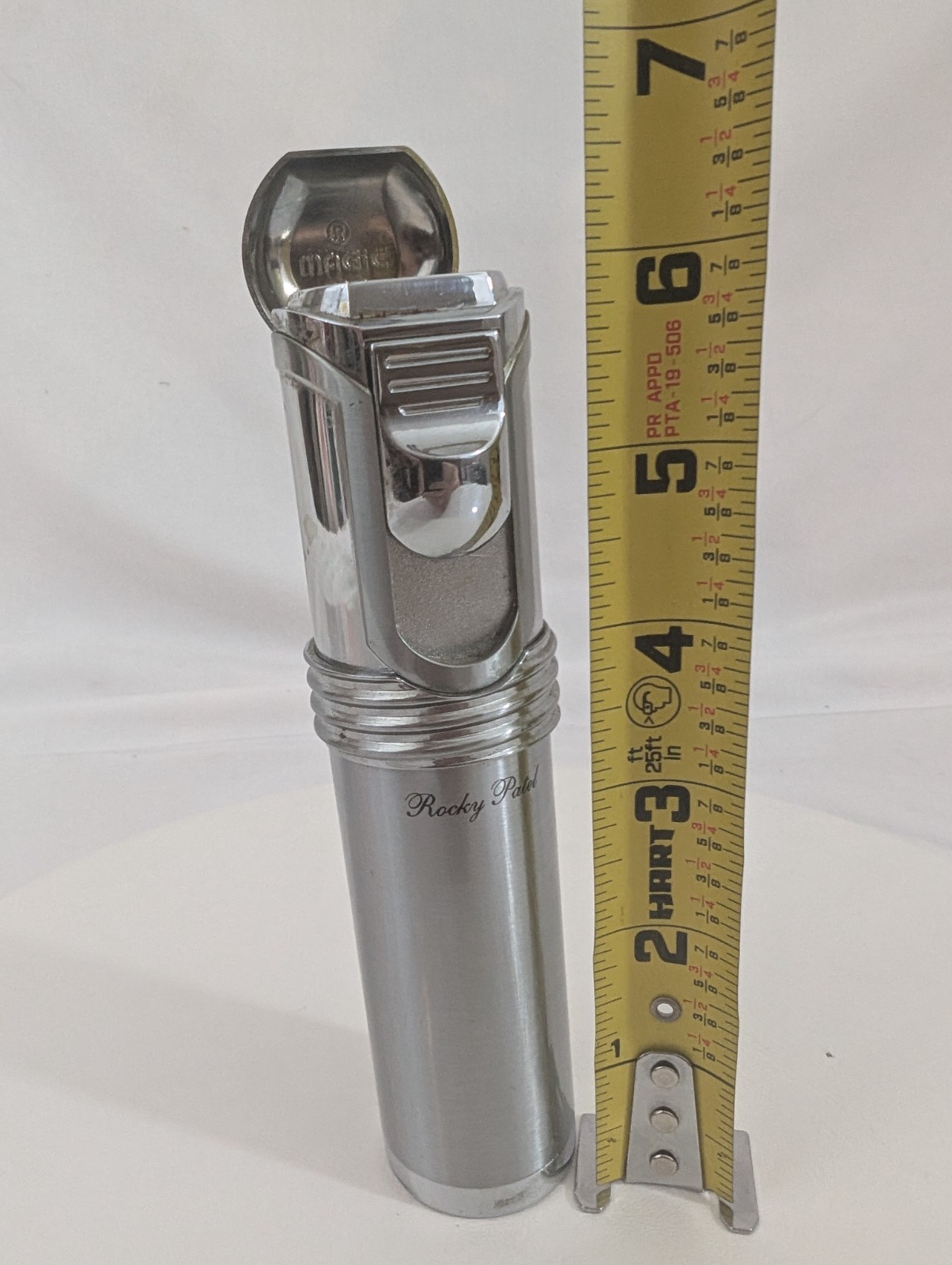 Rocky Patel 5-Jet Torch Cigar Lighter Chrome Silver Tone Tabletop Magic Pat
