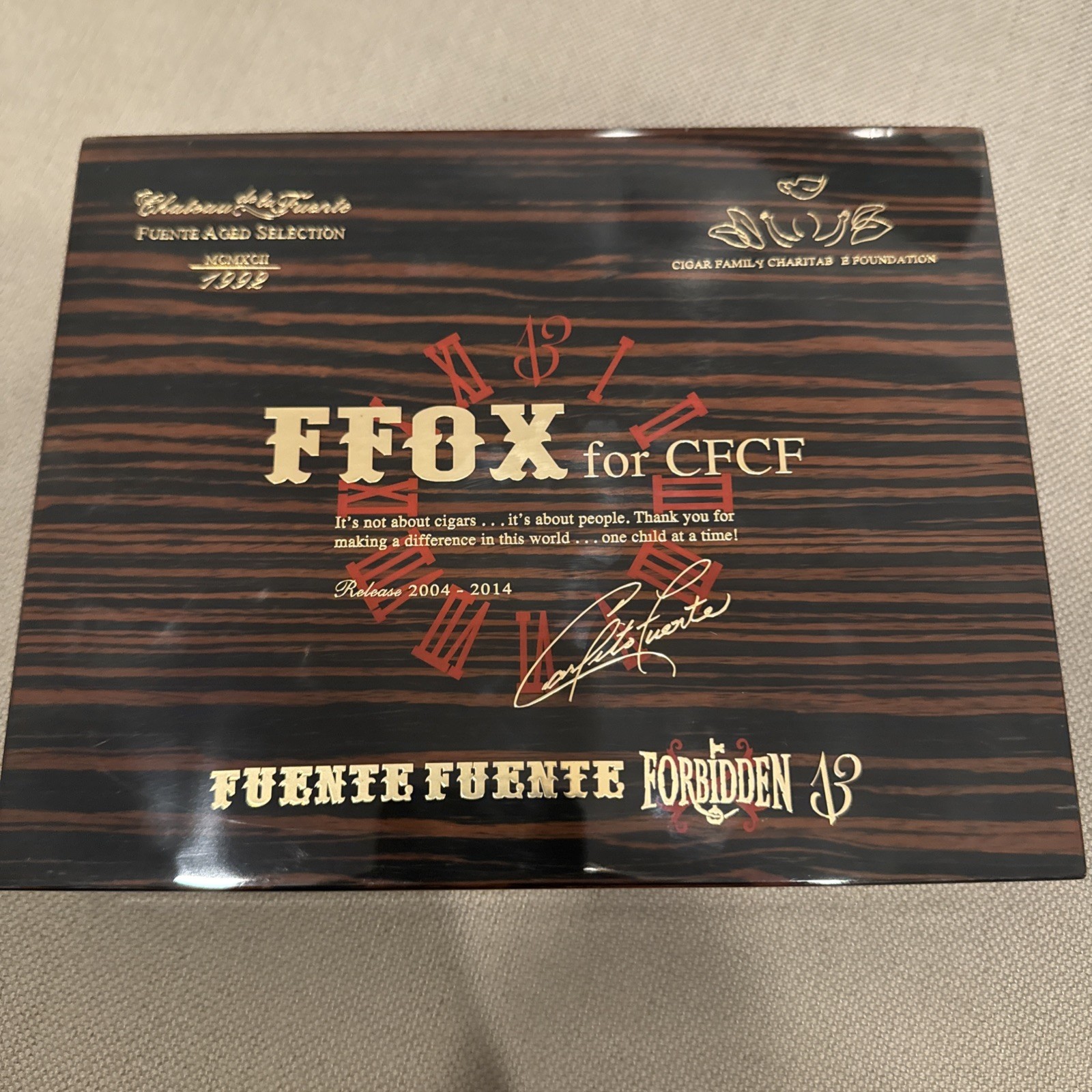 Empty Arturo Fuente OpusX FFOX6 CFCF 2014 Limited Edition Cigar Box