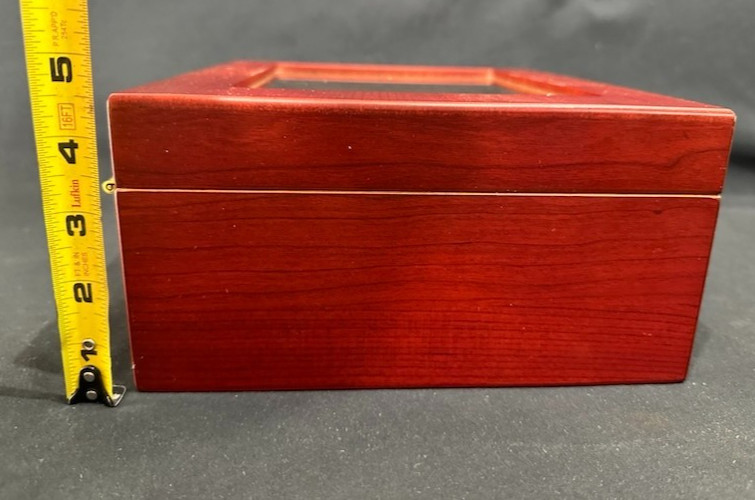 Mantello Cigar Humidor Glass Top & Mahogany Cedar Humidor Box with Hygrometer