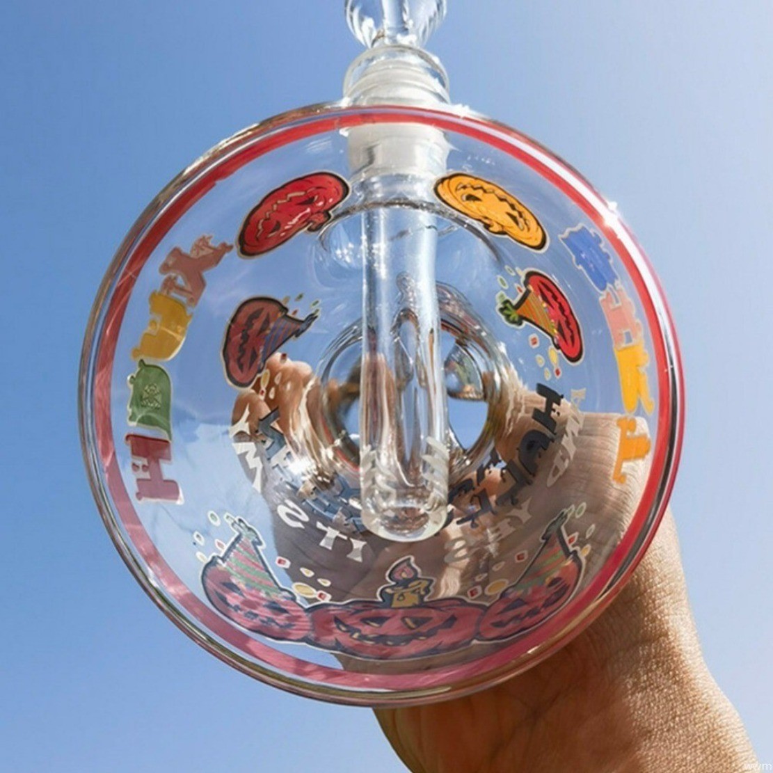 Smoking Hookah 10 inch Glow in the dark Pumpkin Glass Water Pipe Bubbler Bong