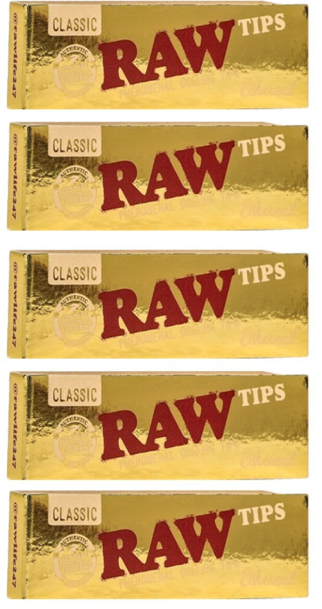 5x New Raw Ethereal Filter Tips Tips 50 Count x 5 PKS FREE USA SHIPPING!