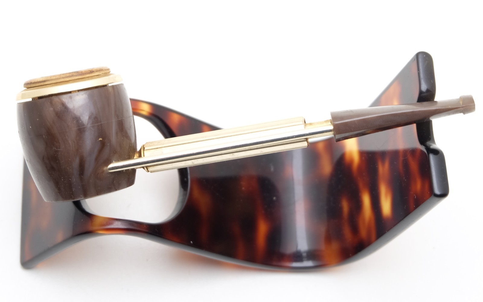 Jima Modele depose Vintage Smoking Tobacco Pipe Gold Brown