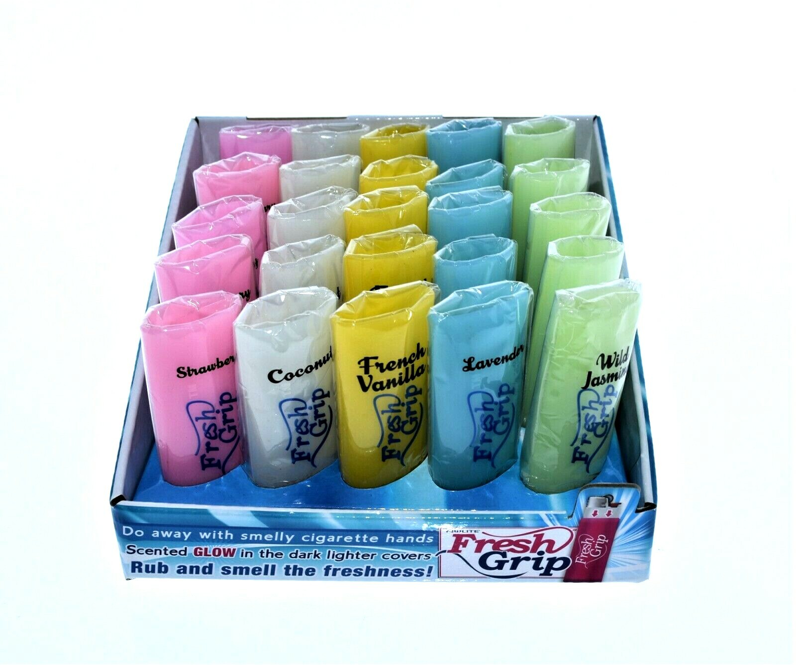Fresh Grip Scented Glow in the Dark Lighter Covers- Pack of 5 Scents !!