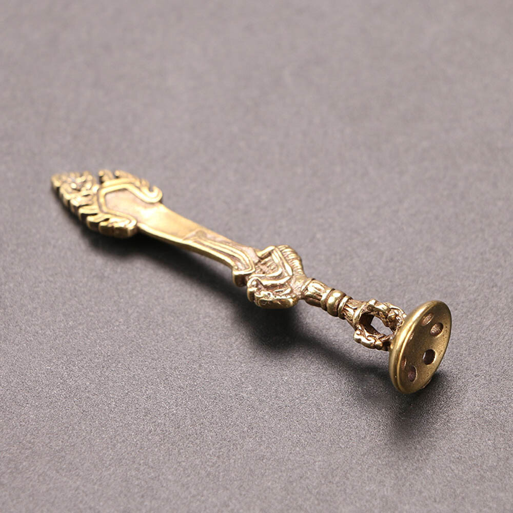 Retro Sword Carving Smoking Pipe Tamper Tobacco Tamping Tool Press Artware Brass