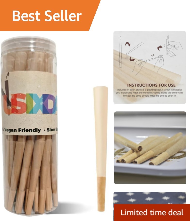 100 Pack Organic Pre-Rolled Cones 1 1/4 Size – Effortless Smoking Experience