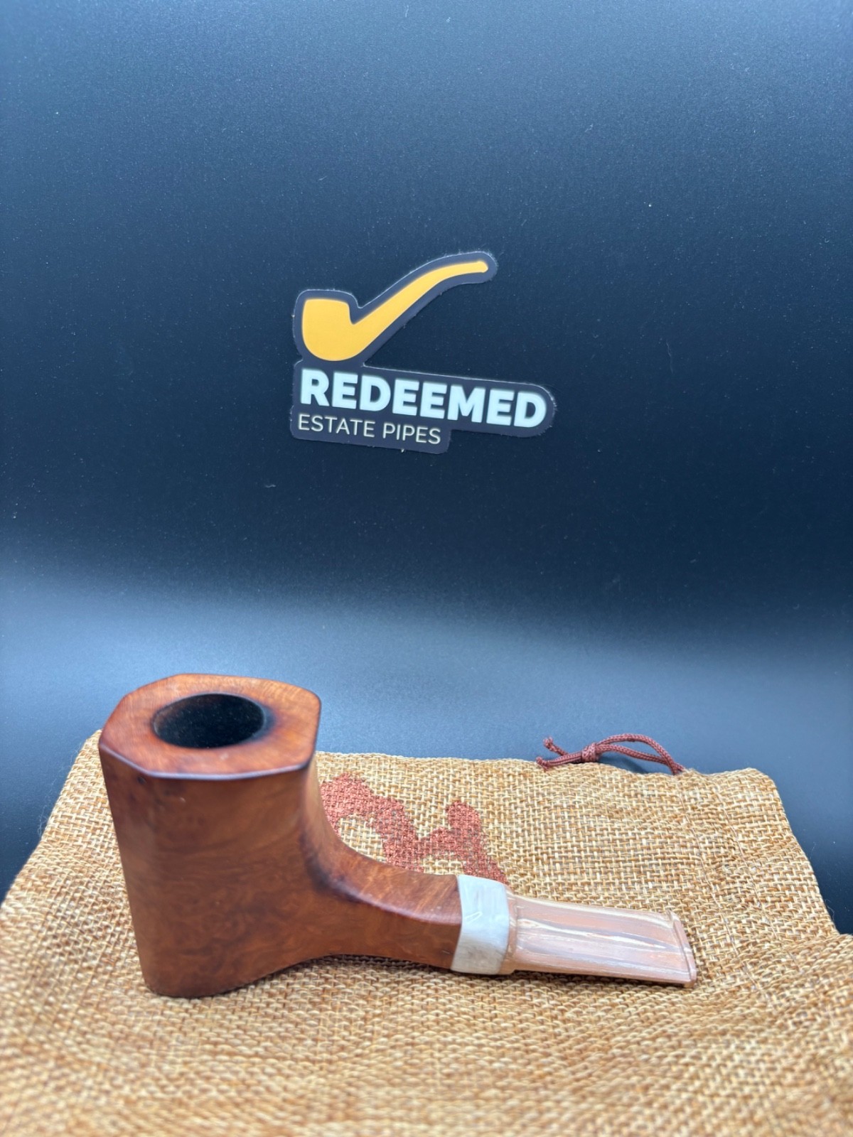 UNIQUE!!! EP Pipes Smooth Paneled Poker USA Artisan Estate Pipe