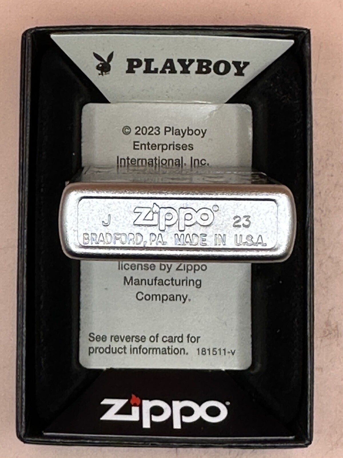 Playboy Black & Gold Playboy Bunny Logo Zippo Lighter NEW In Box Rare