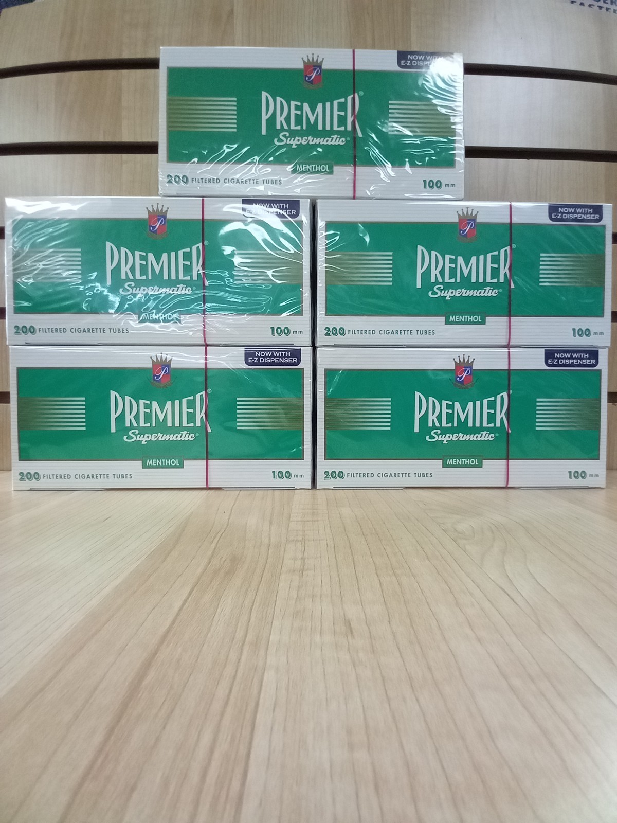Premier Supermatic Menthol 100’s Cigarette Filter Tubes 5 Boxes 1000 Count RYO