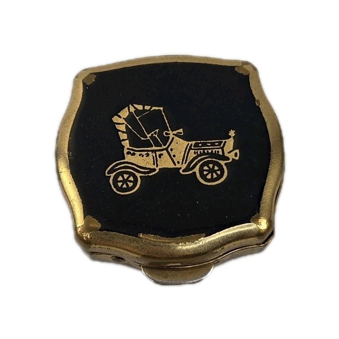 Vintage Stratton Brass Pocket Ashtray Stagecoach Portable Small Travel Ashtray