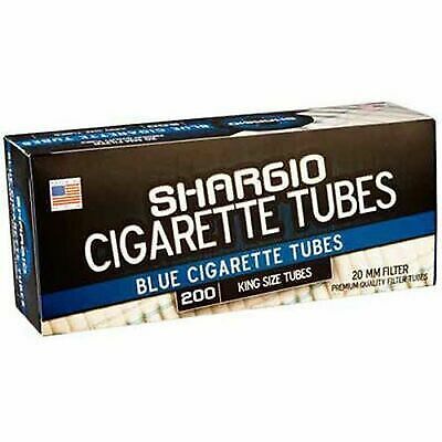 SHARGIO King Size Blue Cigarette Tubes 200 Count Per Box [40 boxes]