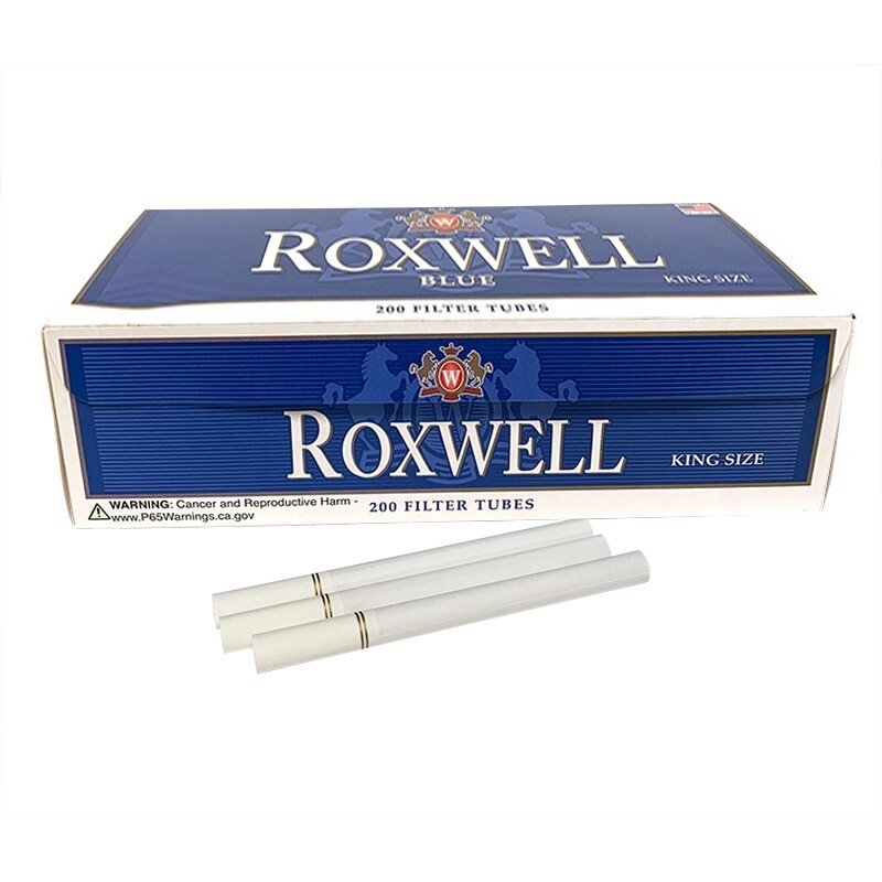 Roxwell Cigarette Filter Tubes King Size Blue Pre Rolled 50 Boxes of 200 Tubes