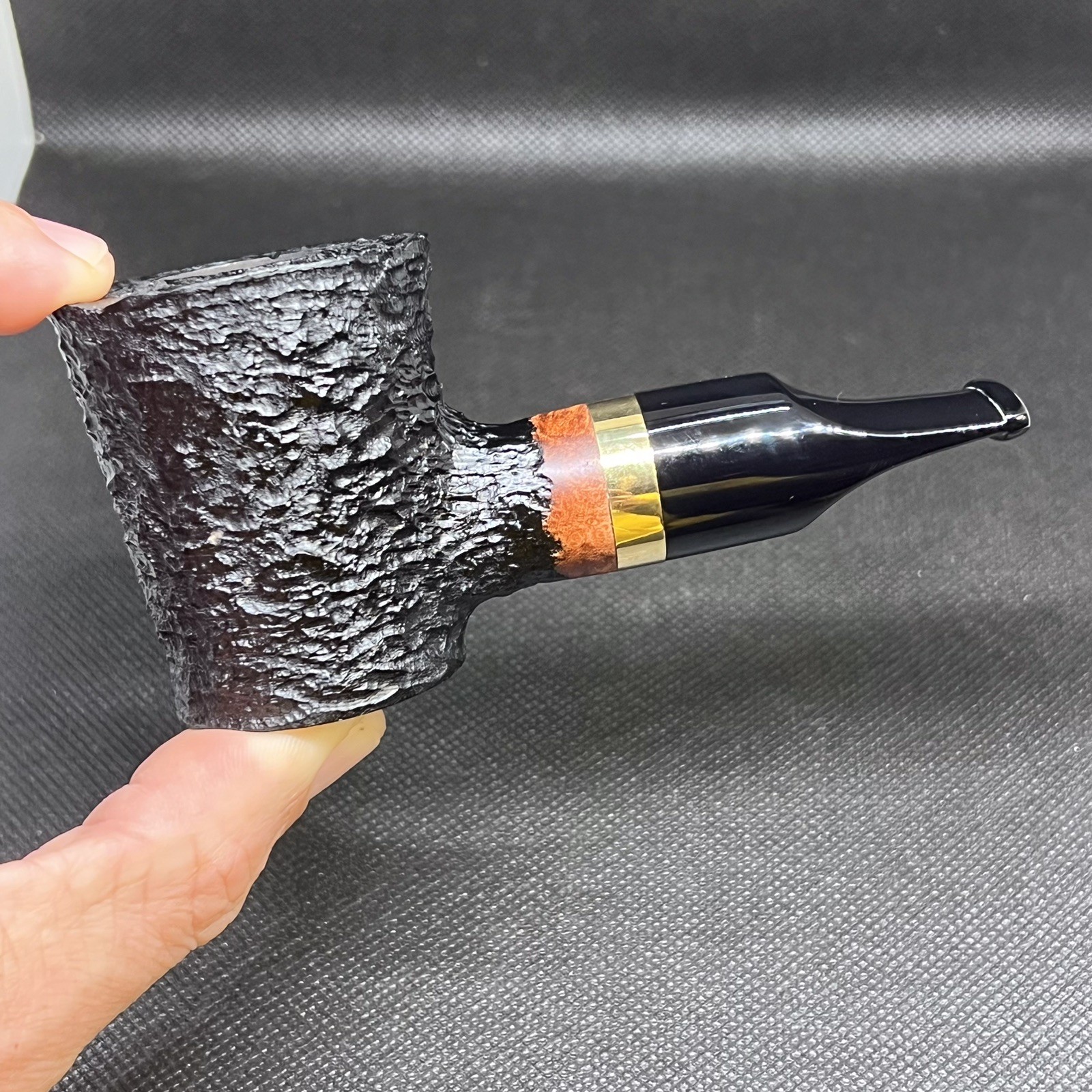 Dagner Pipes Custom Design 9mm Black SG POKER Tobacco Pipe Briar New Unsmoked