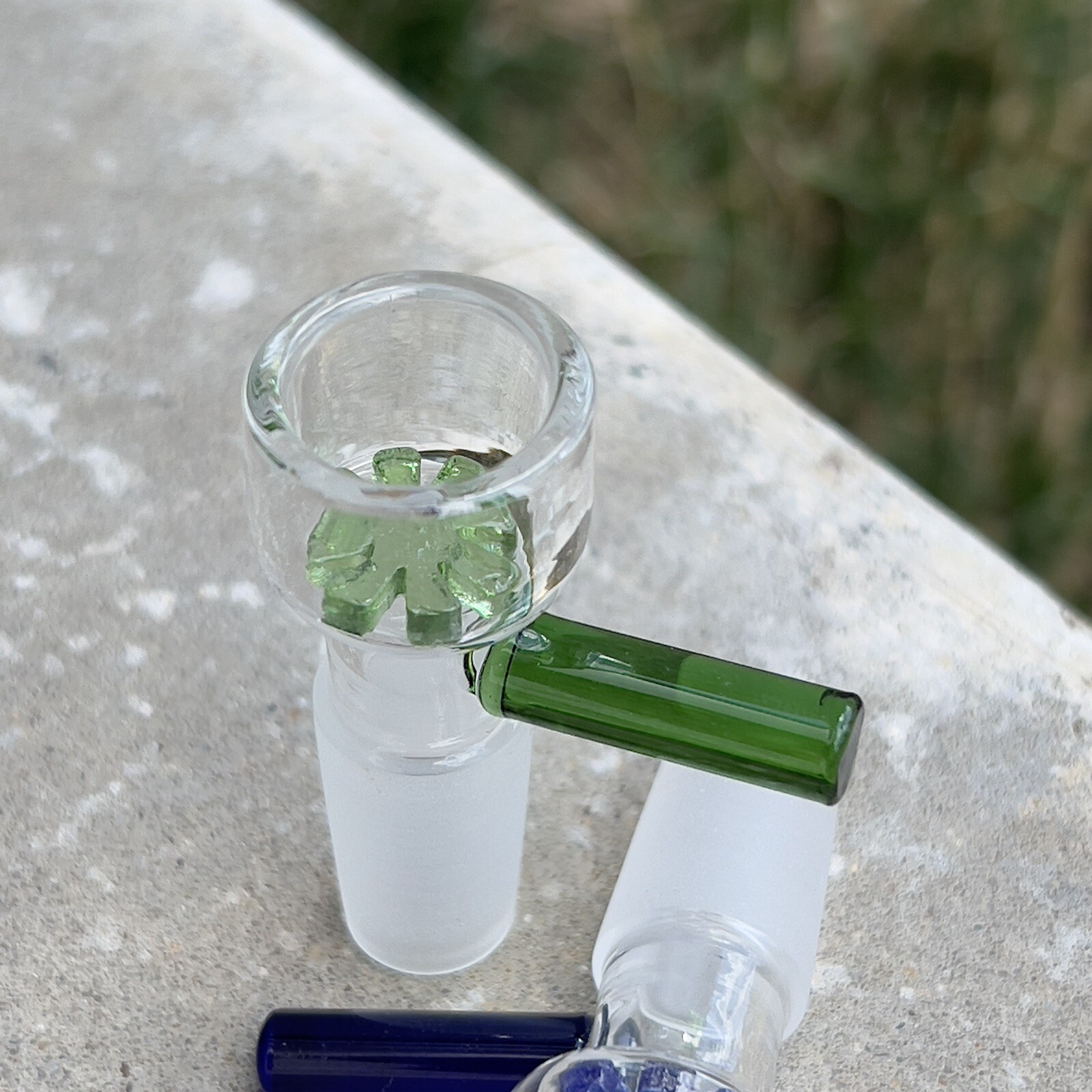 14mm Glass Bong Bowl With Built In Screen Water Pipe Replacement Piece Slide 2pc
