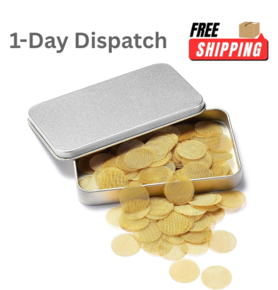 STANKER 200pcs 3/4 Inch Brass Pipe Screens with Storage Box Fine Mesh 60