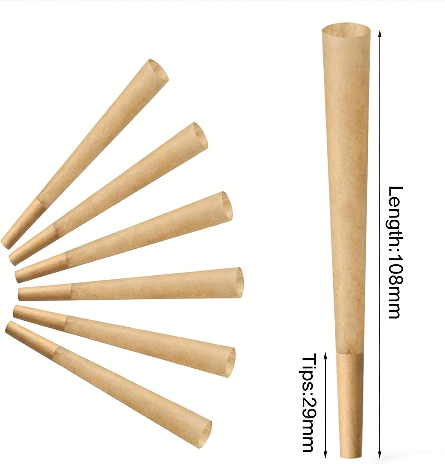 200 PACK Cones Rolling Paper | 108mm King Size Slow Burning | with Loader and Pa