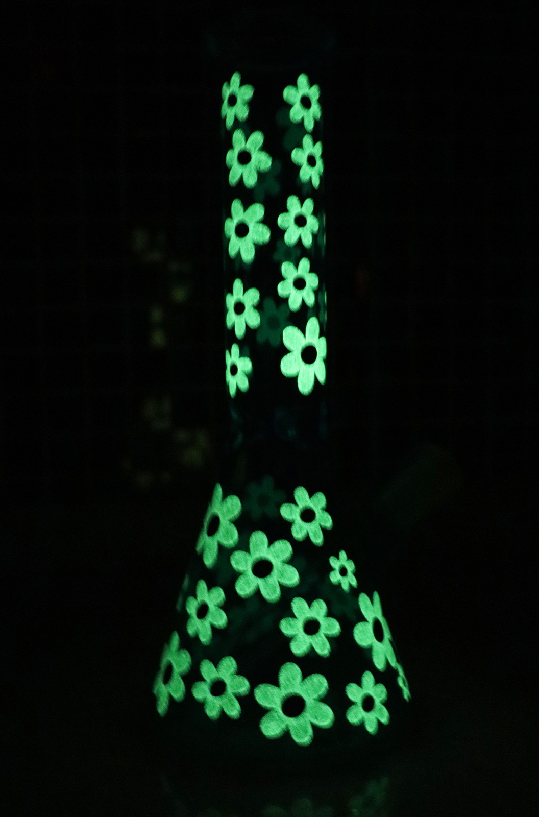 Fluorescent 10in Glass Bong Water Pipes Smoking Beaker bongs Hookah w/14mm Bowl