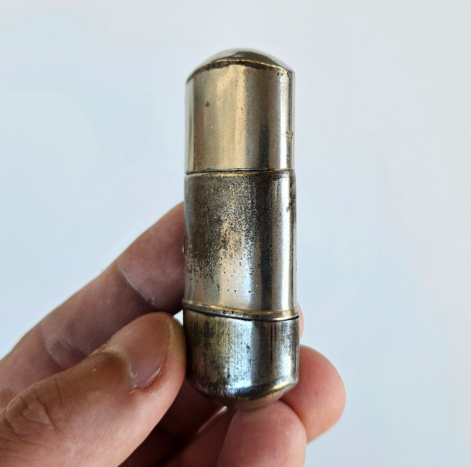 Antique 1930s OK Trench Art Lighter Ministry of Finance Belgium Sterling Logo
