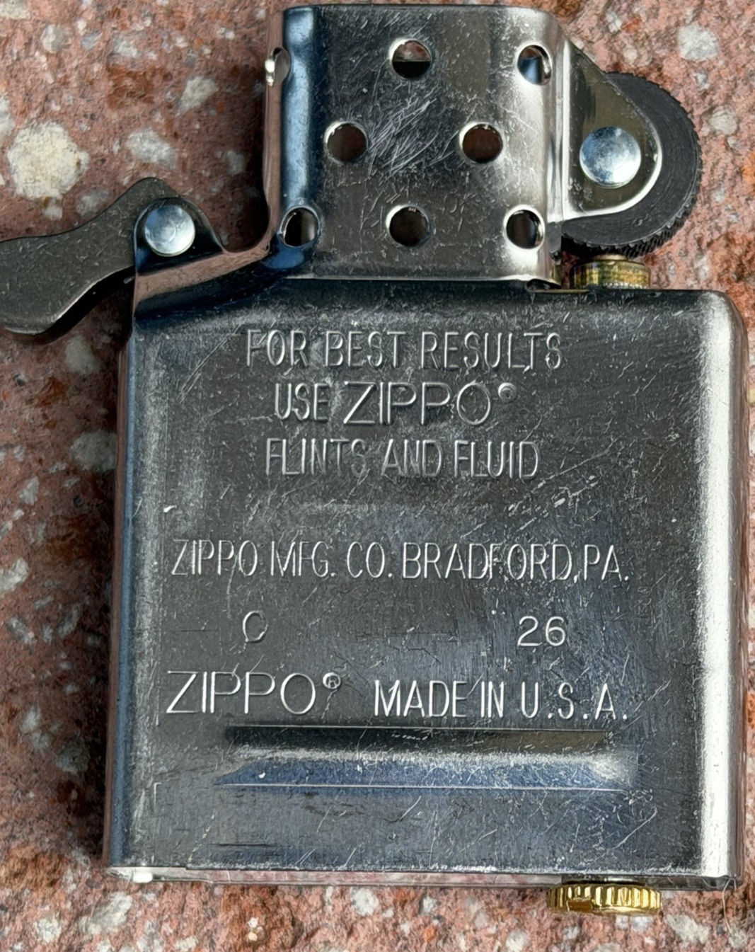 UNFIRED Zippo Lighter Insert Only – Chrome Replacement-Full Size – W/Flint