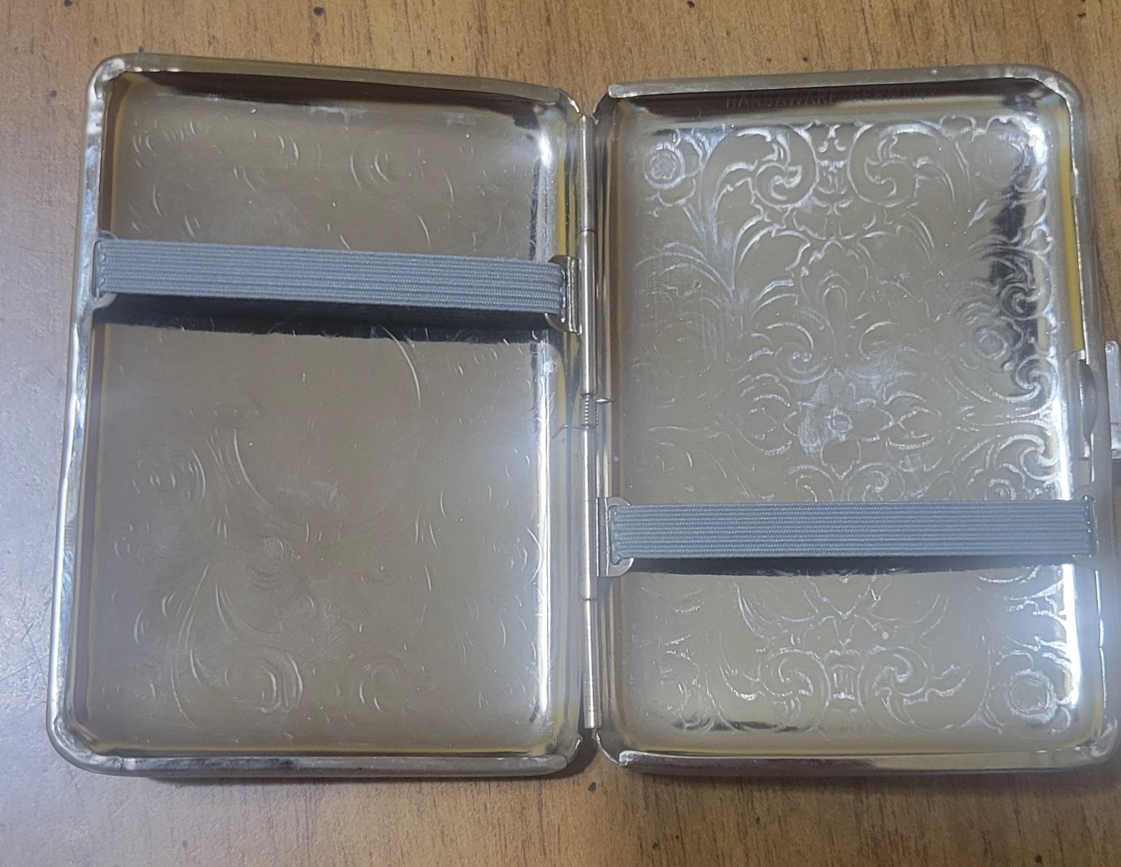 Vintage Hansaware Germany Silver-Tone Metal Cigarette Business Card Case Holder