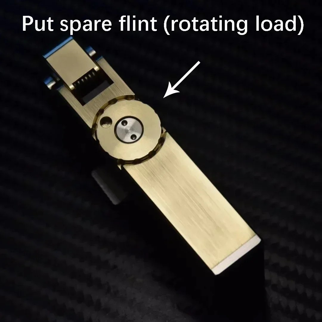 Handmade Brass Mechanical Automatic Ignition Gasoline Lighter with Titanium Gift