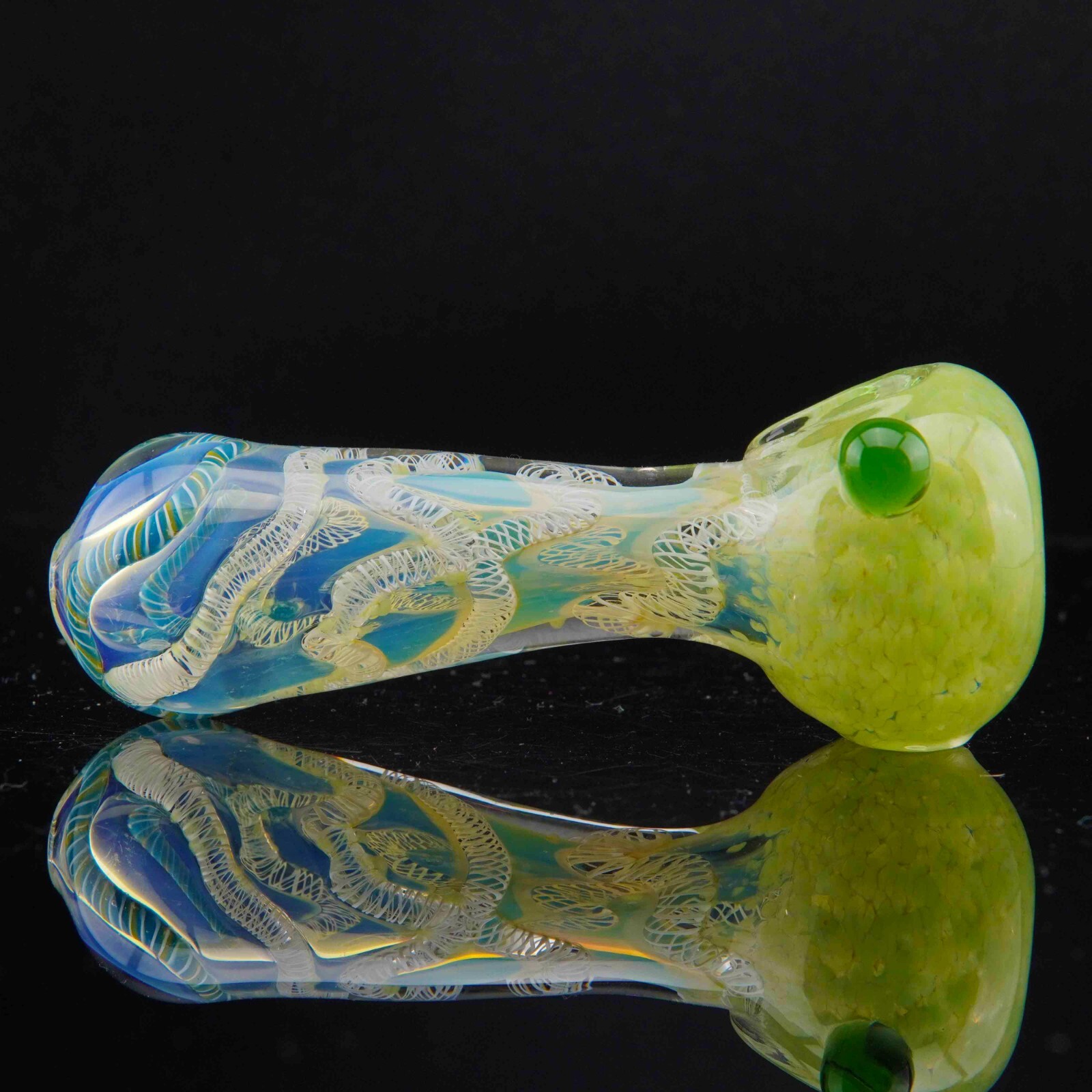 4.5 in Handmade Color Changing Bright Neon Tobacco Smoking Bowl Glass Pipes Art