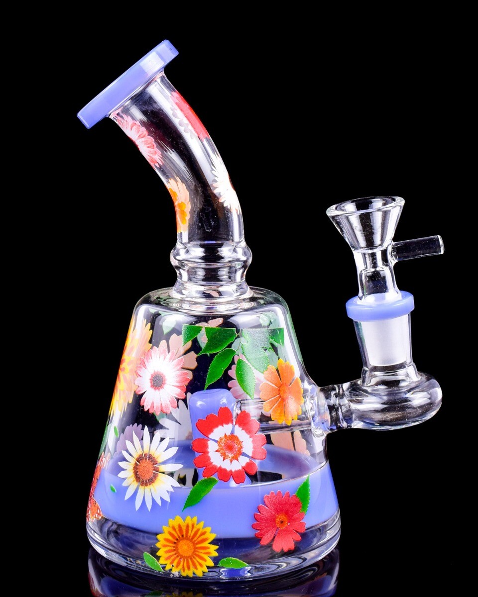 THICK 7″ CUTE GIRLY Beaker Tobacco Bong Glass Pipe MINI Cute FREE SHIPPING *USA*