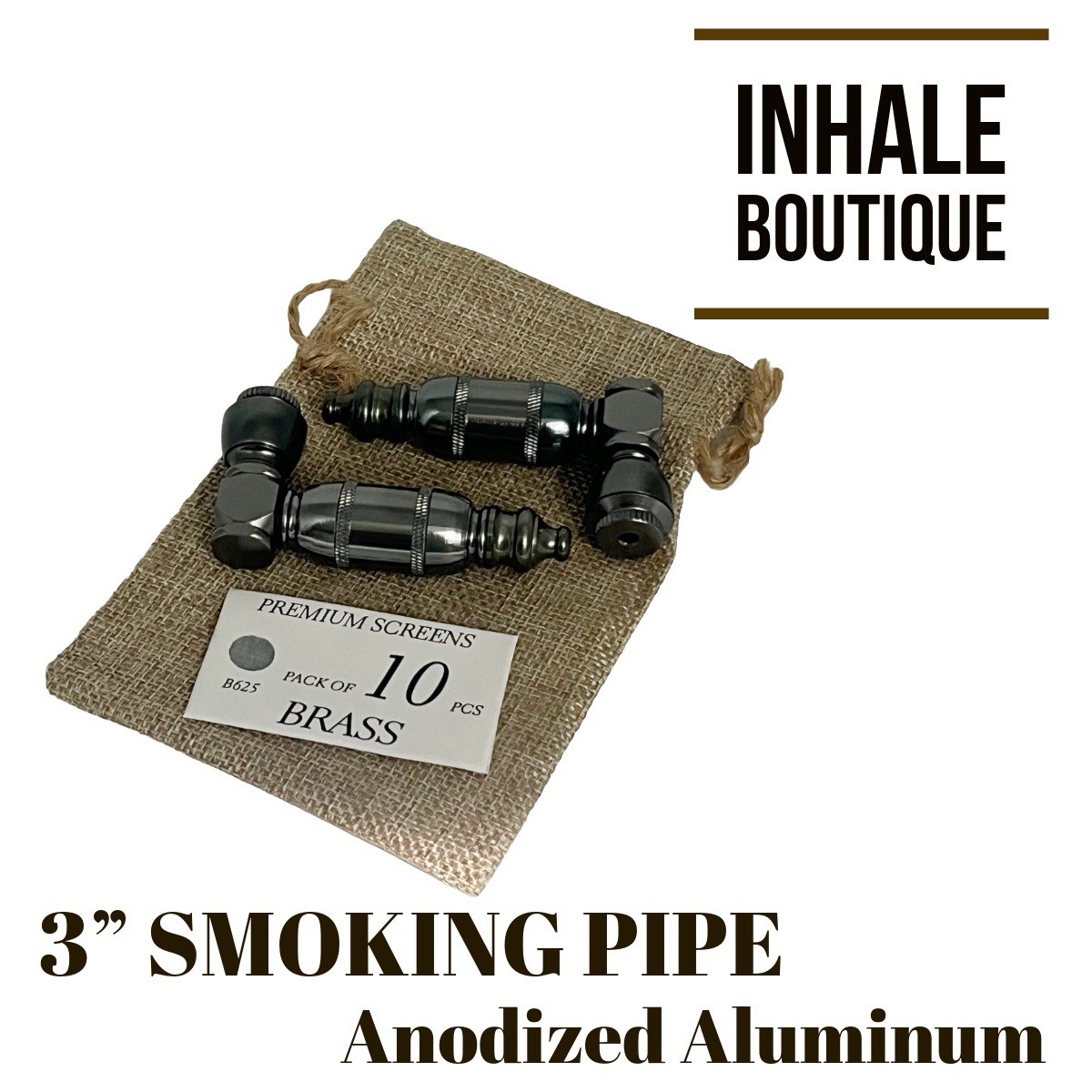 Collectible smoking pipes 3” / Set Of 2/ Anodized Aluminum / In Burlap Pouch