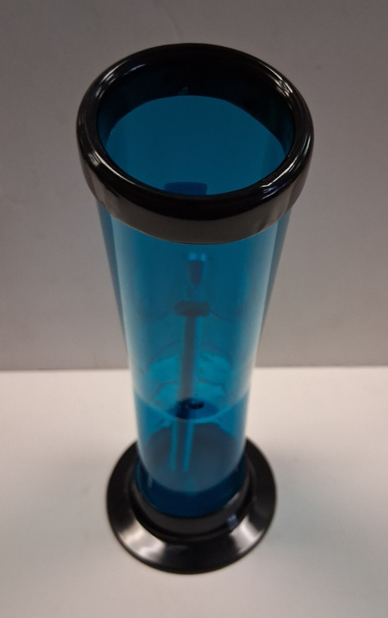 9″ ACRYLIC PLASTIC BENT HANDGRIP HOOKAH WATER PIPE BONG THUMB CARB 2″M AQUA BLUE