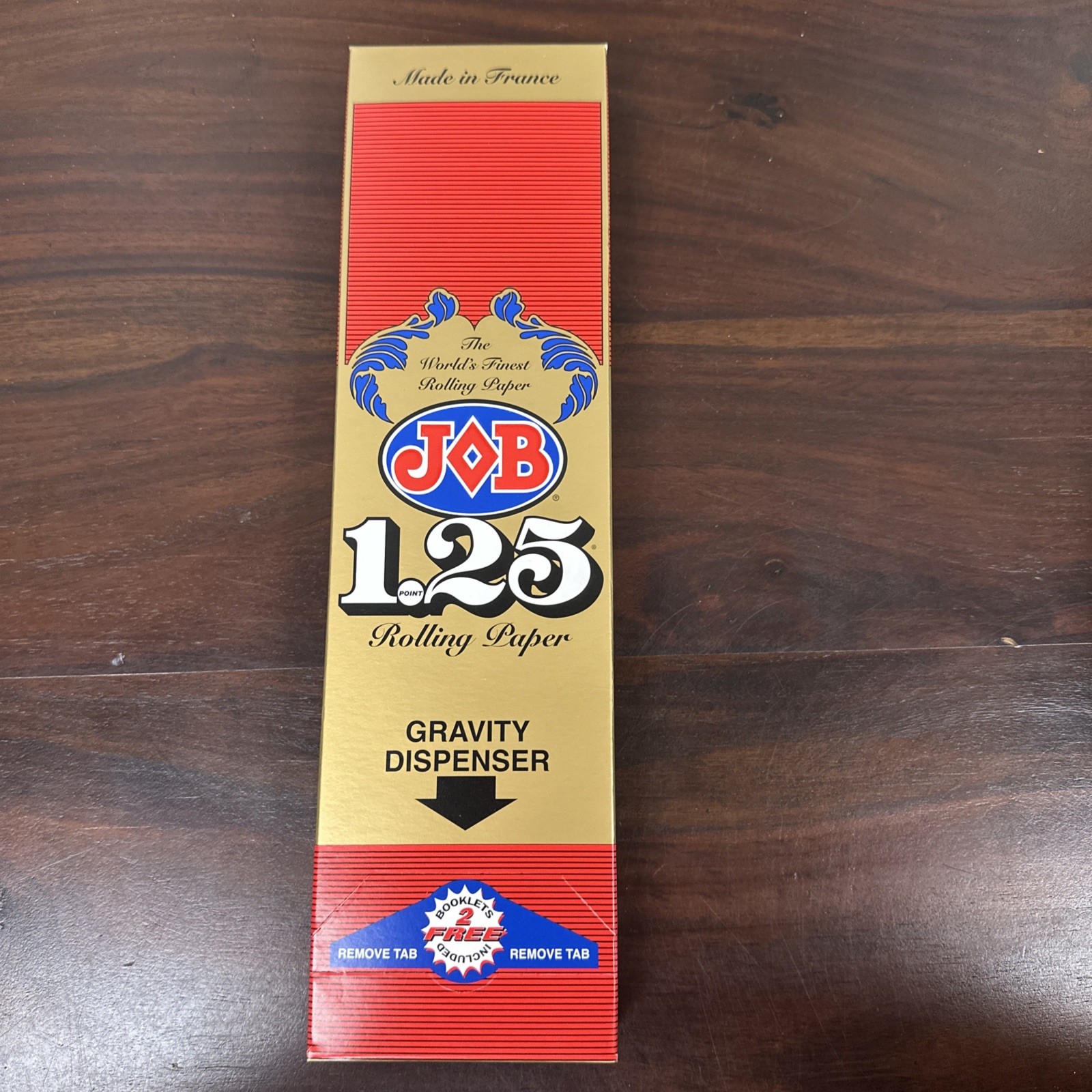 JOB GOLD CIGARETTE PAPER 1.25~50 PACKS~NEW IN BOX WITH DISPENSER