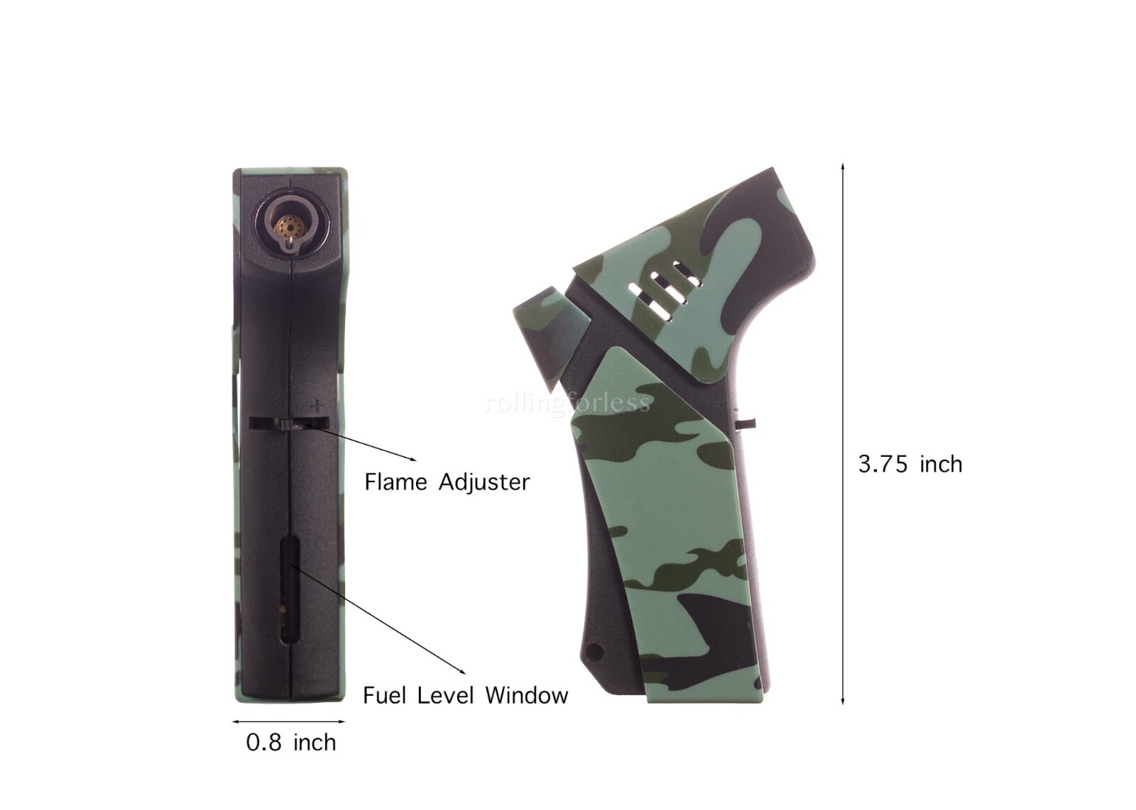 Maven Pro Mini Camo Single Flame Torch Lighter