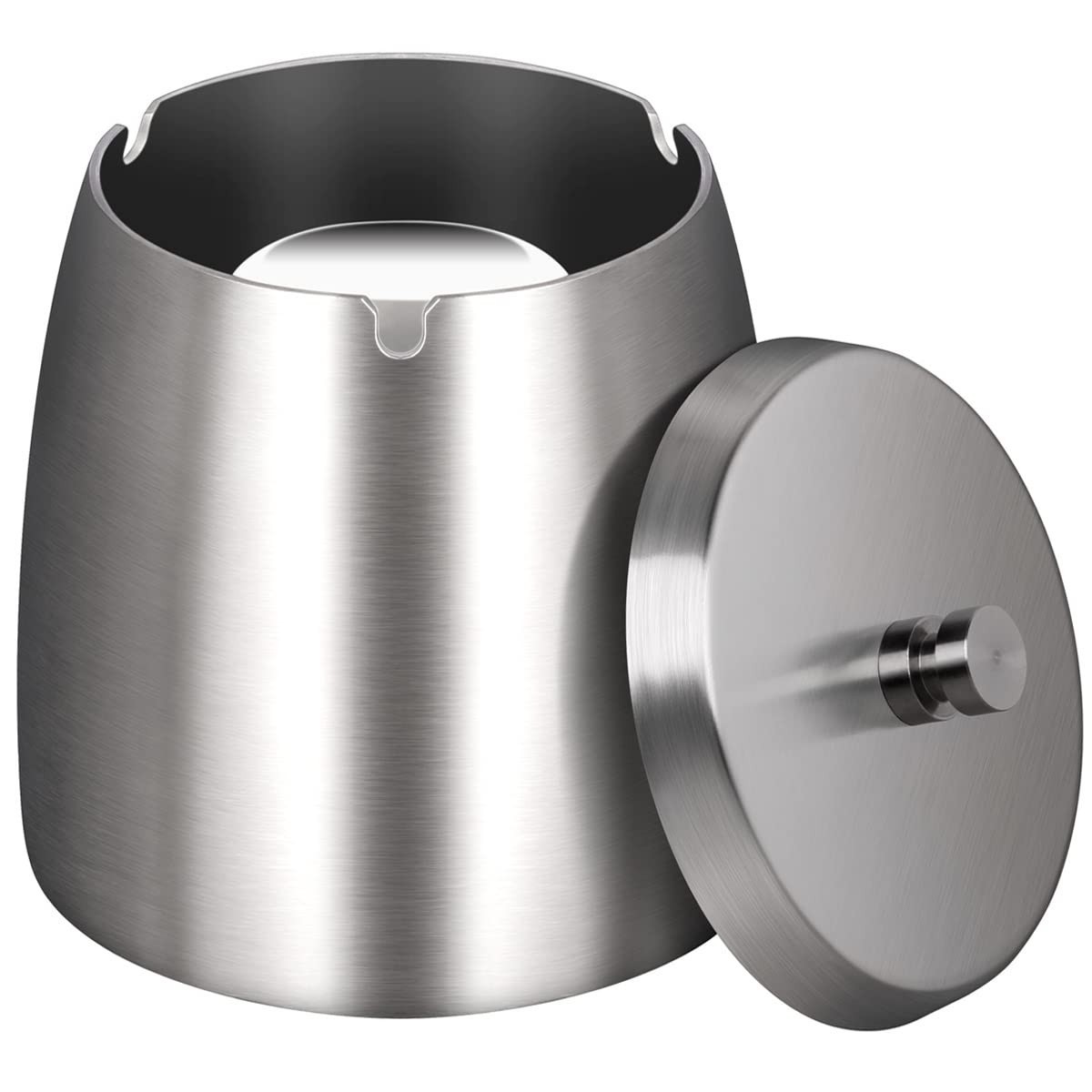 X-Large Windproof Outdoor Ashtray with Lid – Heavy Stainless Steel for Patio & H