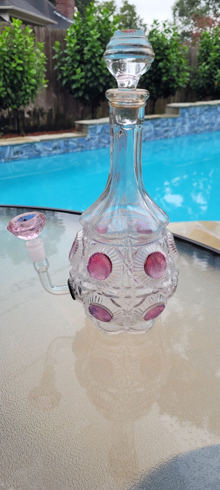 Vintage “Dot” Decanter Repurposed Into a Bong