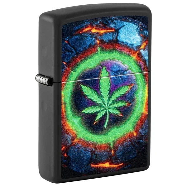 Zippo Lava Leaf Design Black Matte Color Image 47216