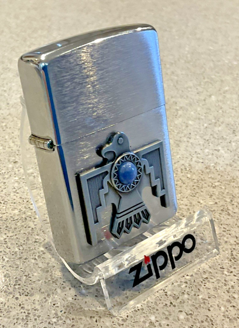 Brand New 2002 ZIPPO Lighter Elegant Rare WEST INDIAN THUNDER BIRD EMBLEM Chrome