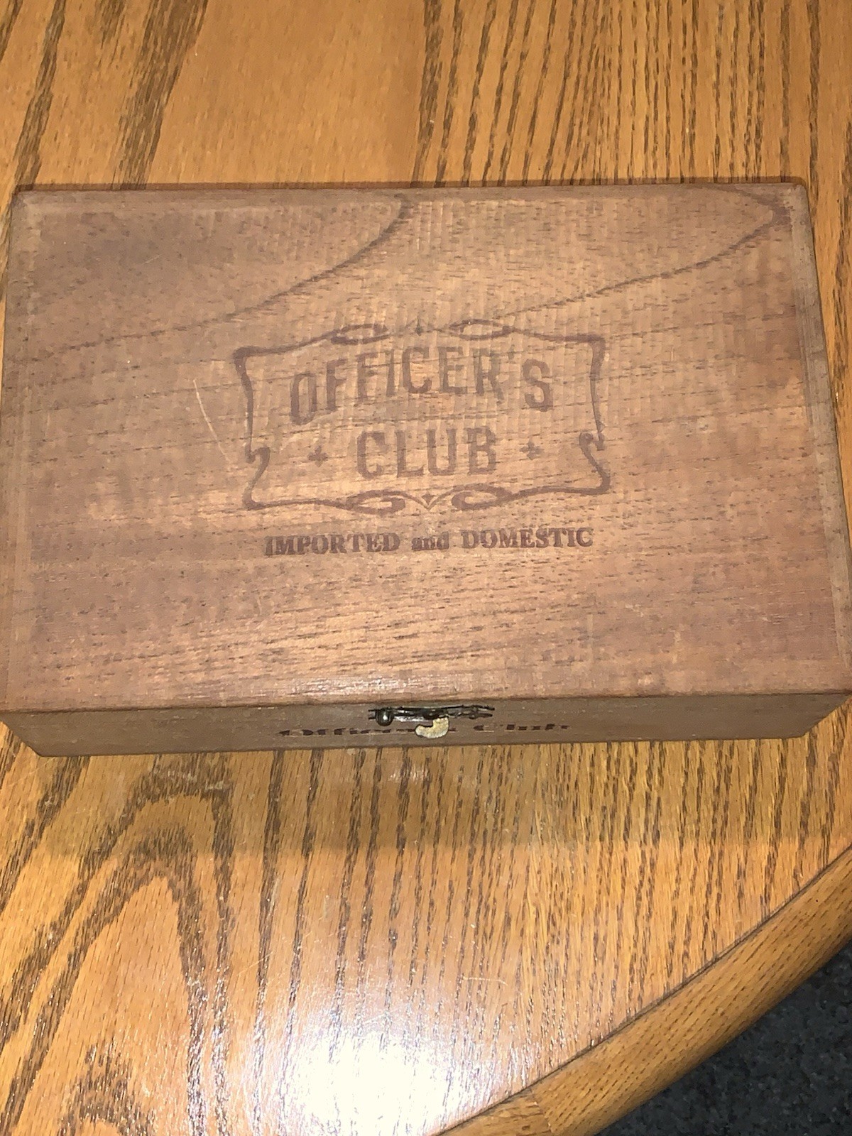 Quality 40s-50s Officers Club Oak Cigar Box,Handcrafted, Boite Nature, Exc. Cond