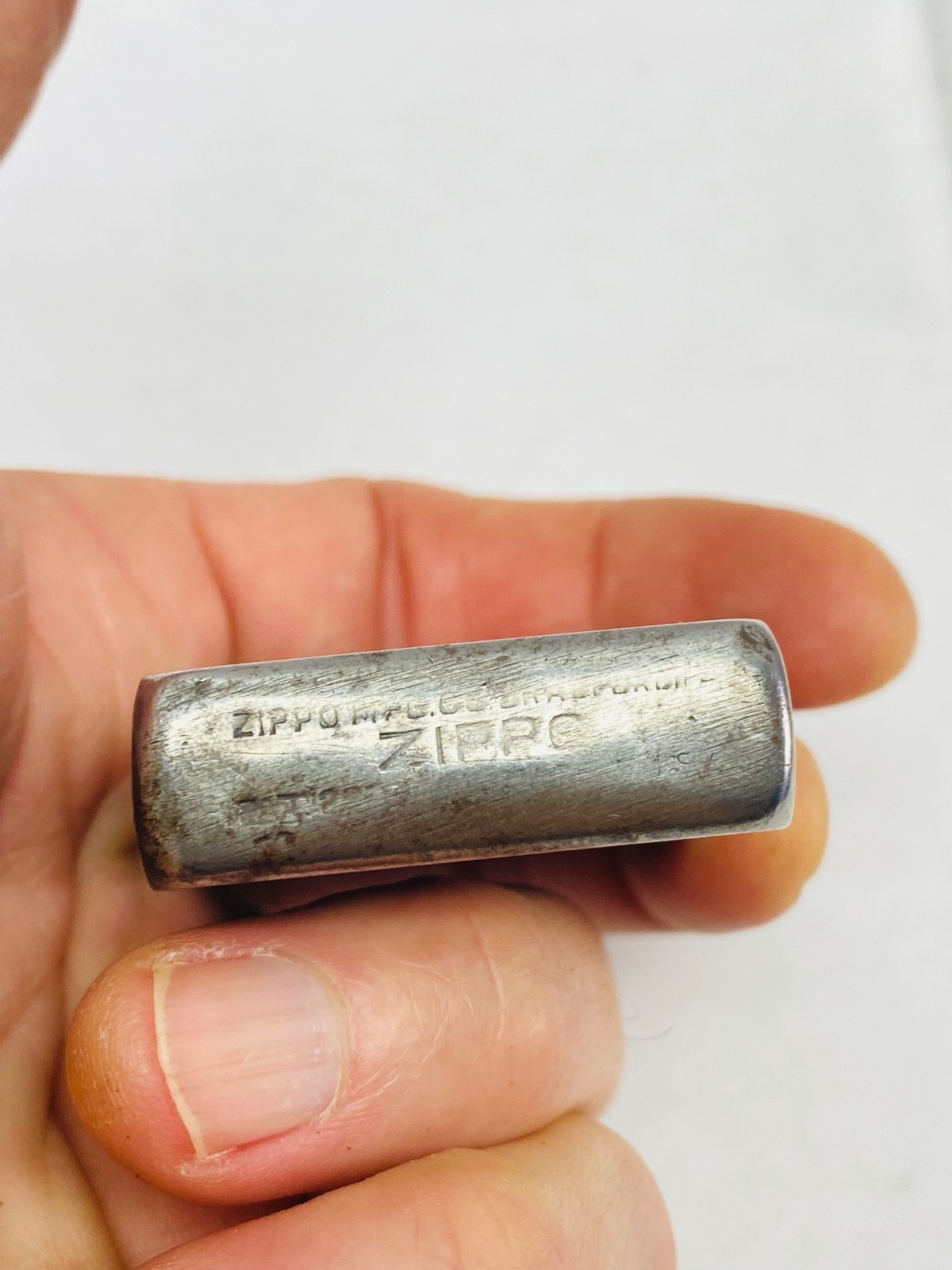 UNMARKED INSERT WWII Zippo Lighter Black Crackle 1942 4 Barrel Hinge 14 Hole