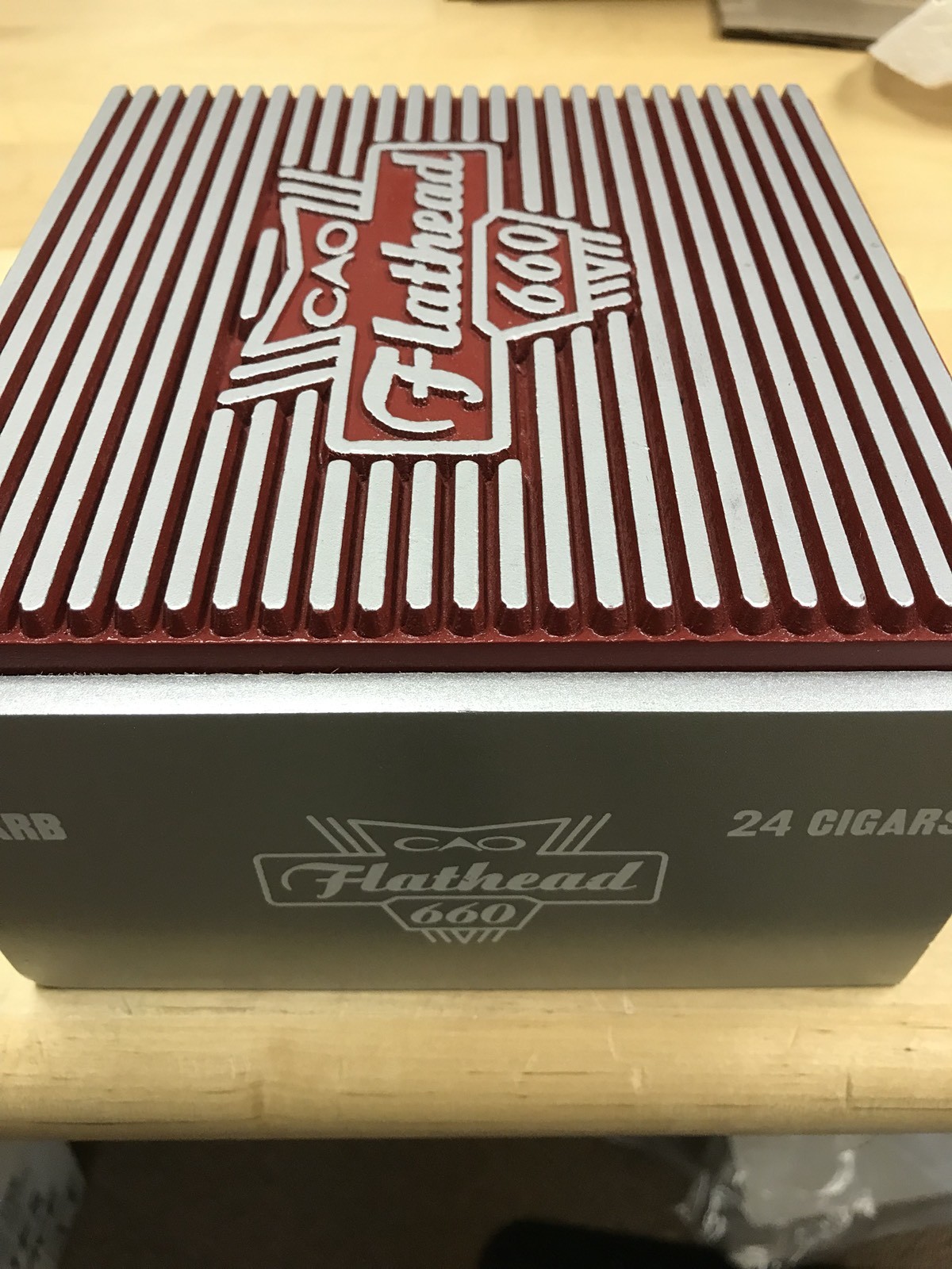 CAO Flathead “Carb” 660 Motorcycle Themed Empty Cigar Box, No Cigars Included