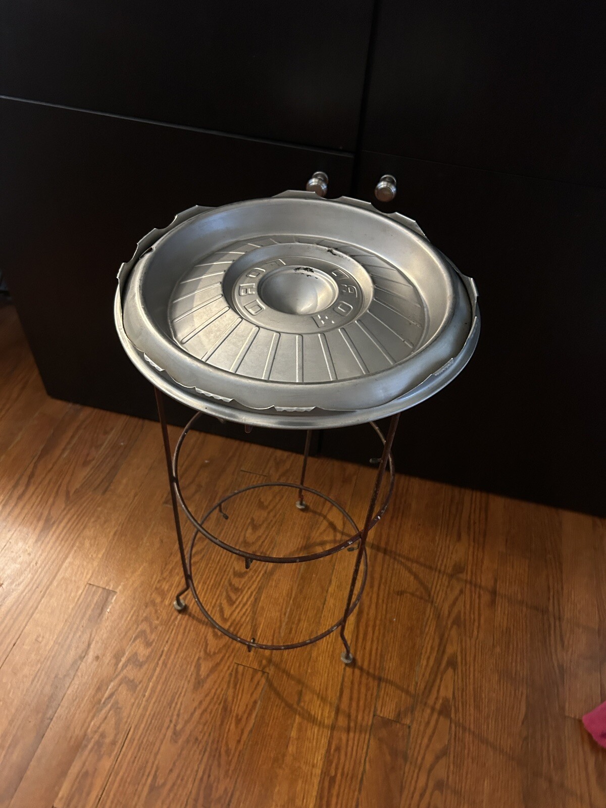 Vintage Ford Hubcap Ashtray – Homemade 26” Height