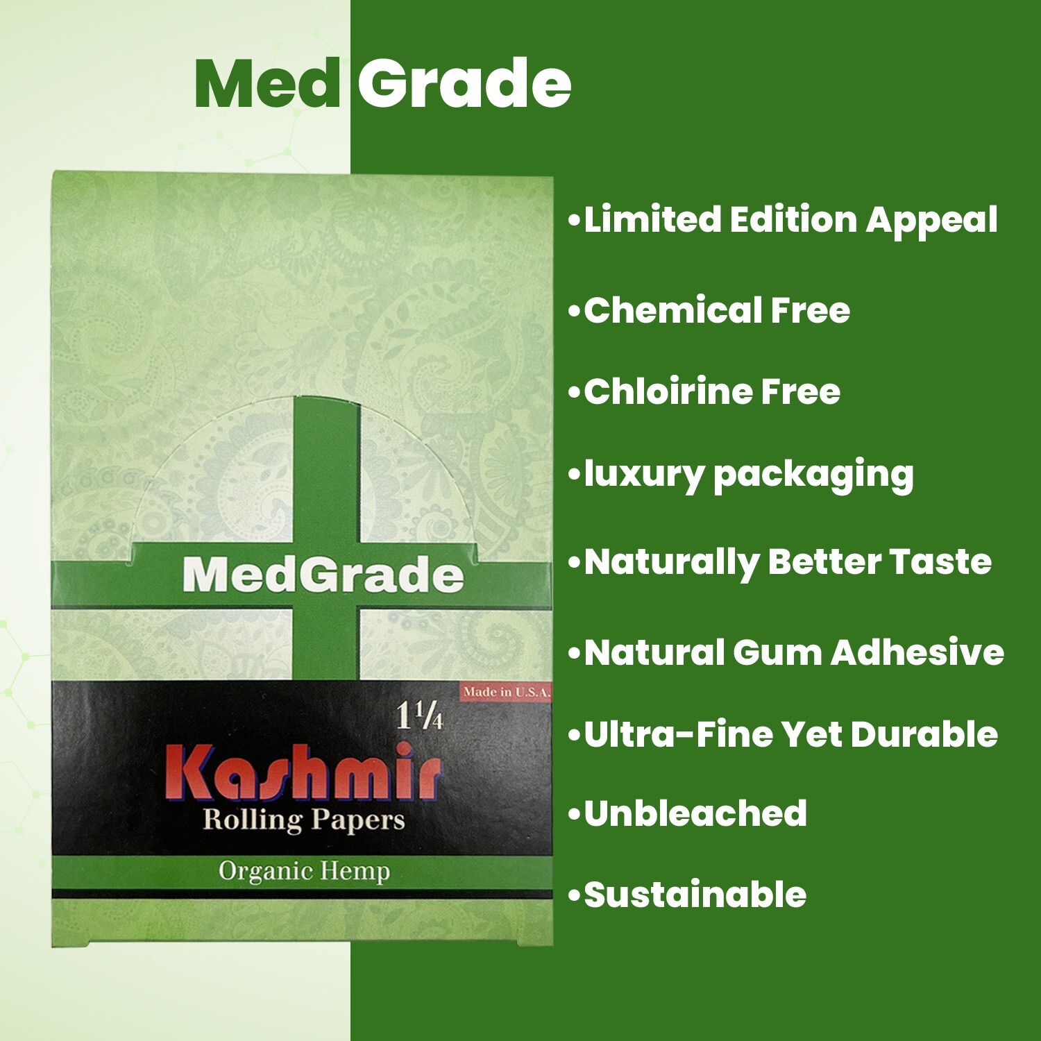 Organic Rolling Papers 11/4″ (1.25) Size – MedGrade| 50 Pack = 1600 Leaves