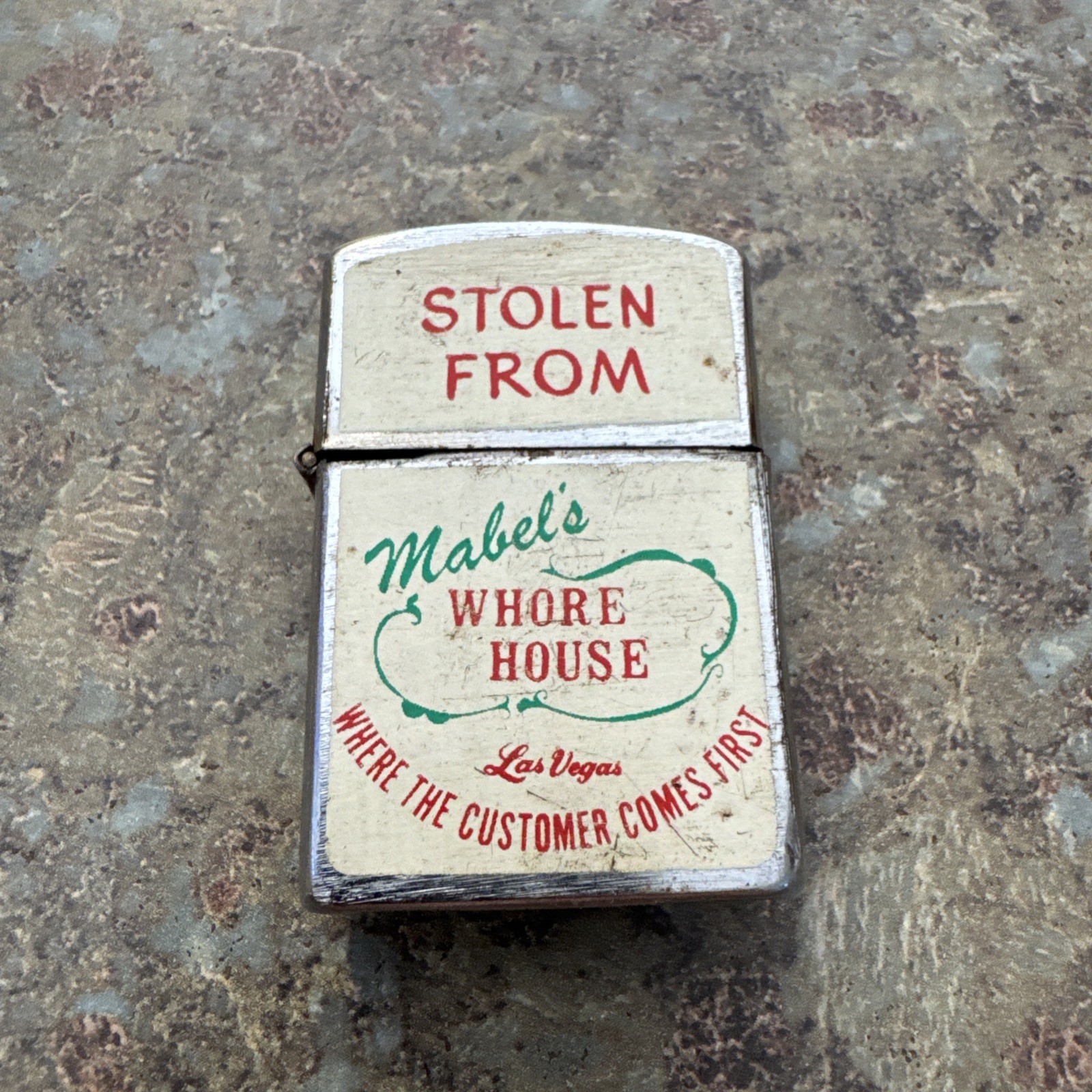 Stolen From Mabel’s Whore House Vegas Vintage Nestor Japan Lighter