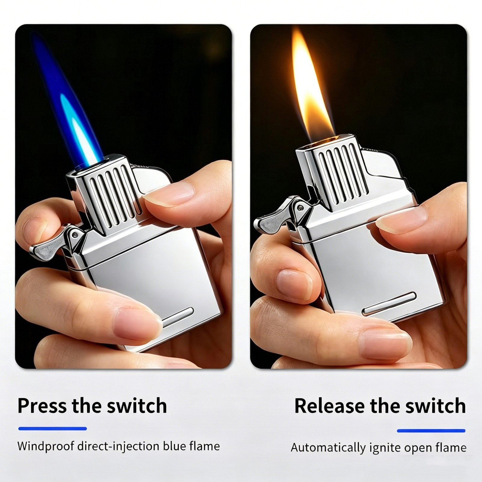 2-in-1 Jet Torch & Soft Flame Refillable Butane Lighter Insert For ZIPPO