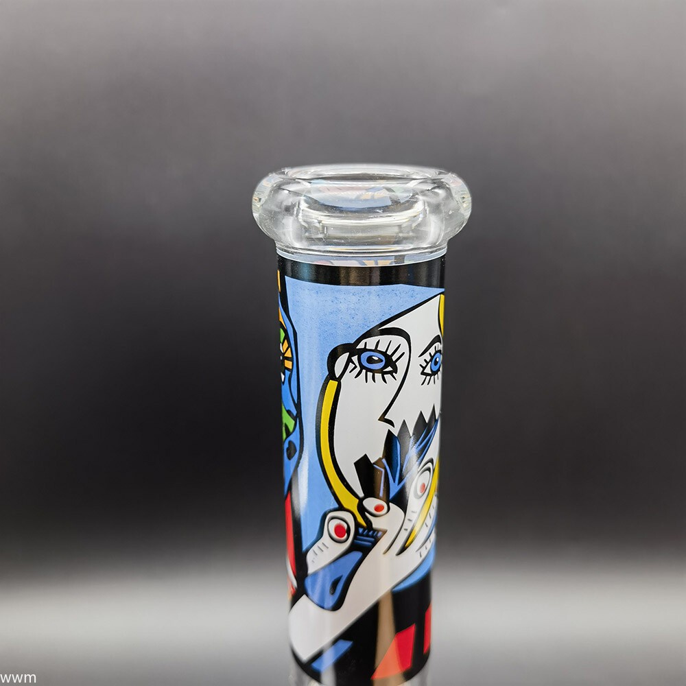 10 Inch Abstract Graffiti Glass Bong Water Pipe Smoking Hookah with 14mm Bowl