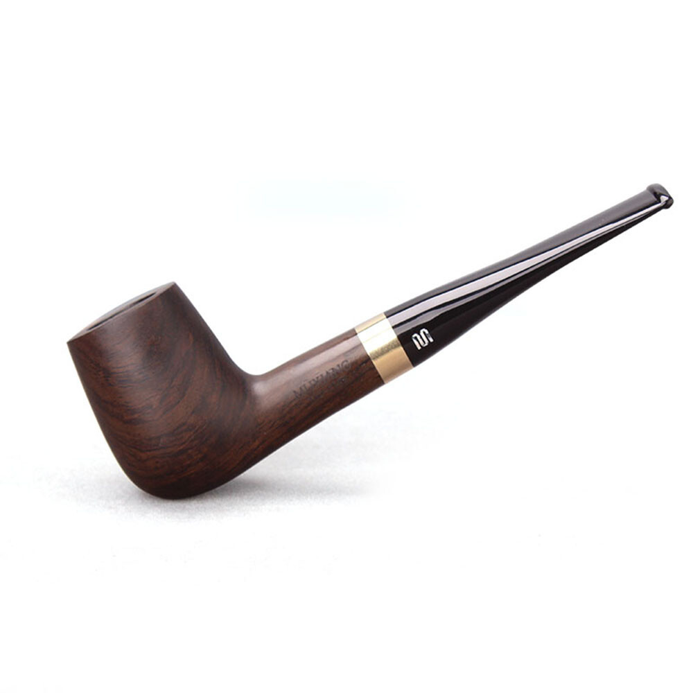MUXIANG Ebony Wooden Smoking Pipe 9mm Filter Straight Stem Tobacco Pipe 10 Tools