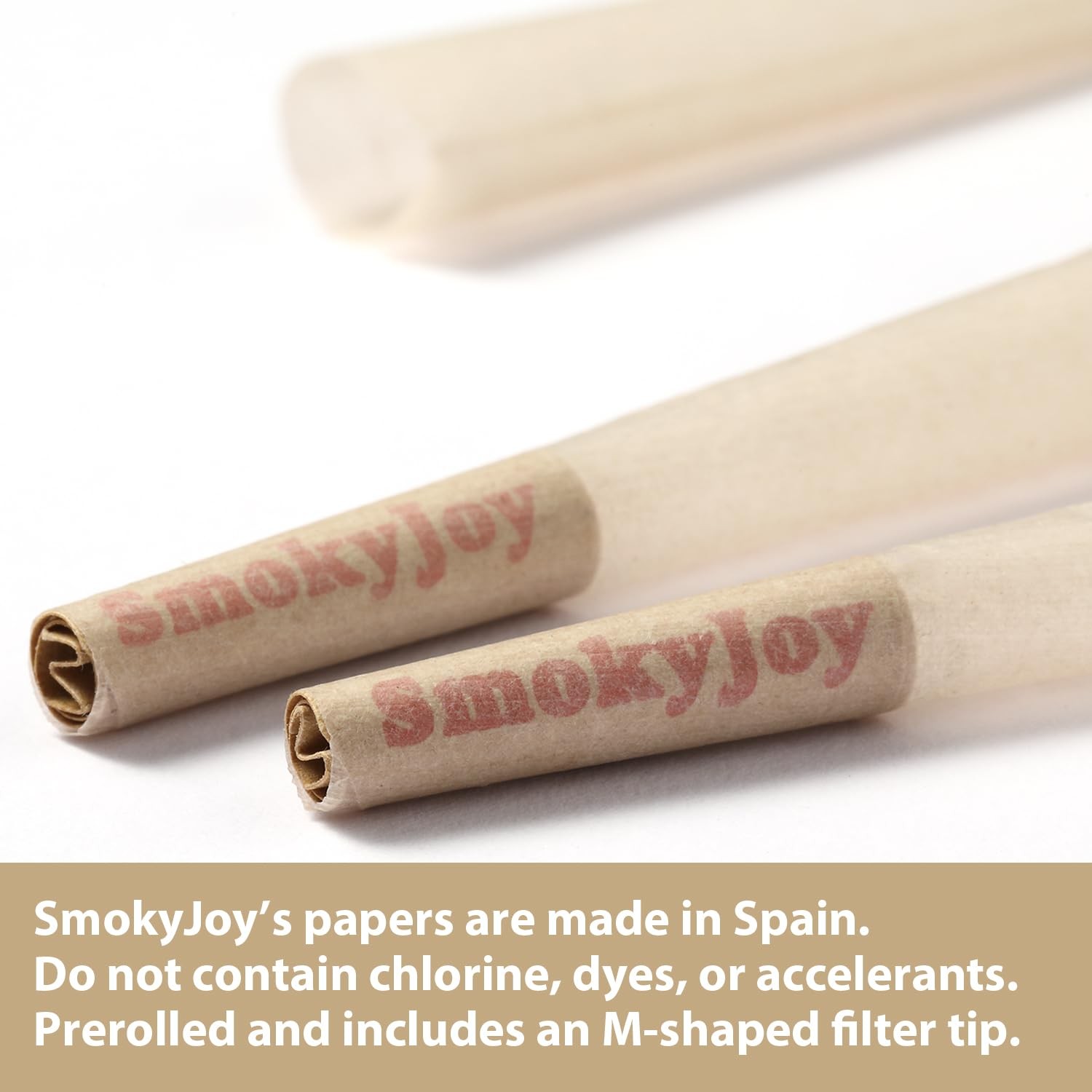 SmokyJoy 100 Pack 1 1/4 Size Cones Rolling Papers Pre Rolled Paper Cones – Pr…