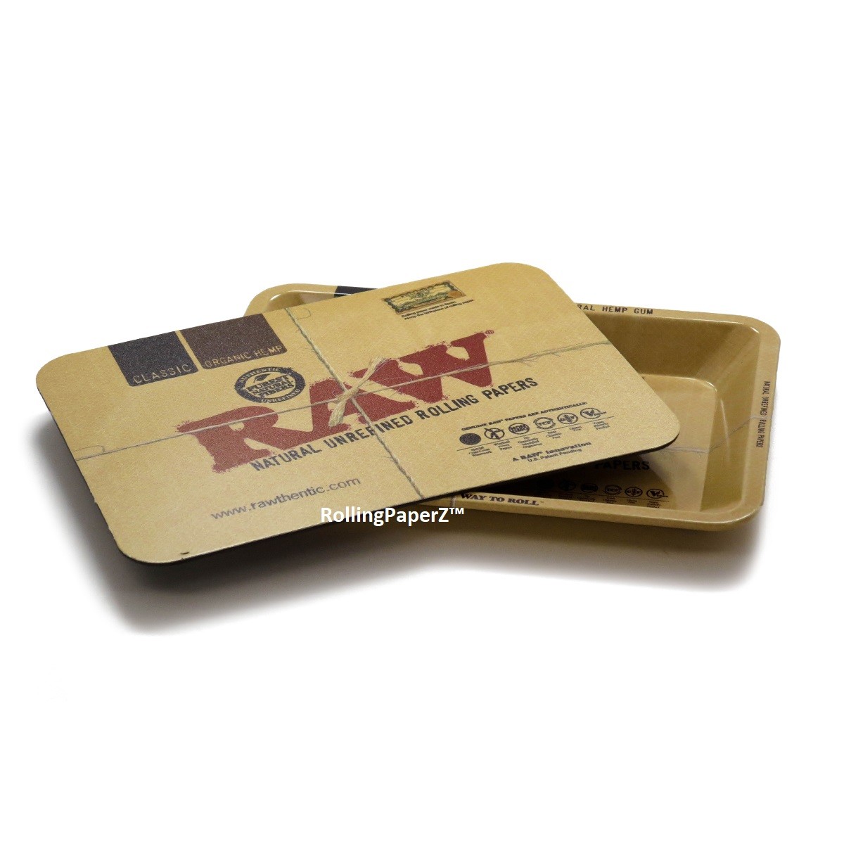 RAW Mini Rolling Tray with Magnetic Cover – allows easy storage papers tips etc