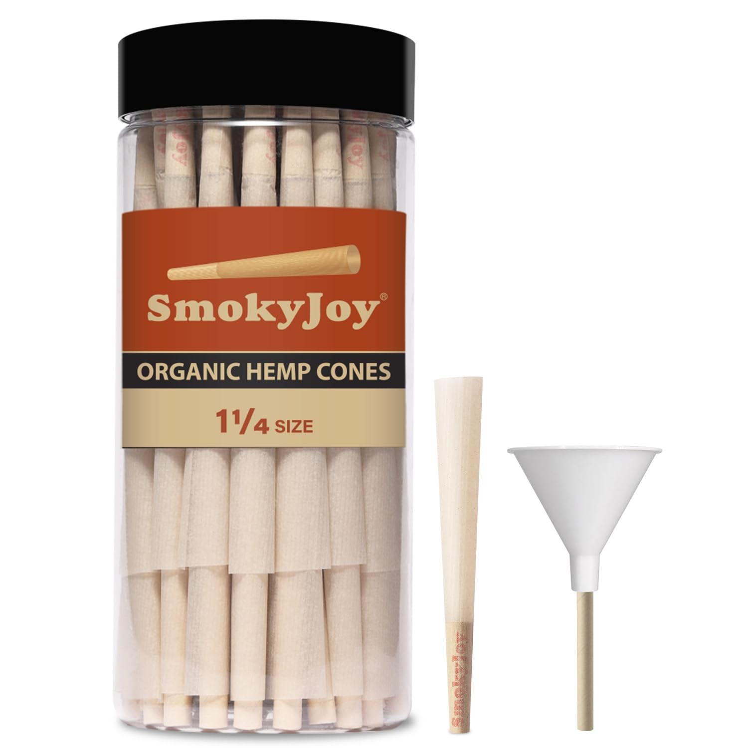 SmokyJoy 100 Pack 1 1/4 Size Cones Rolling Papers Pre Rolled Paper Cones – Pr…