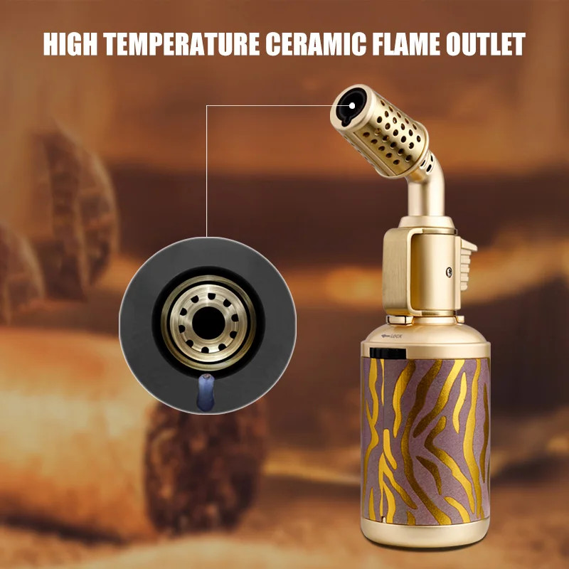 JOBON Multifunction Blue Flame Lighters Safety Locking Adjustable Flame Alloy