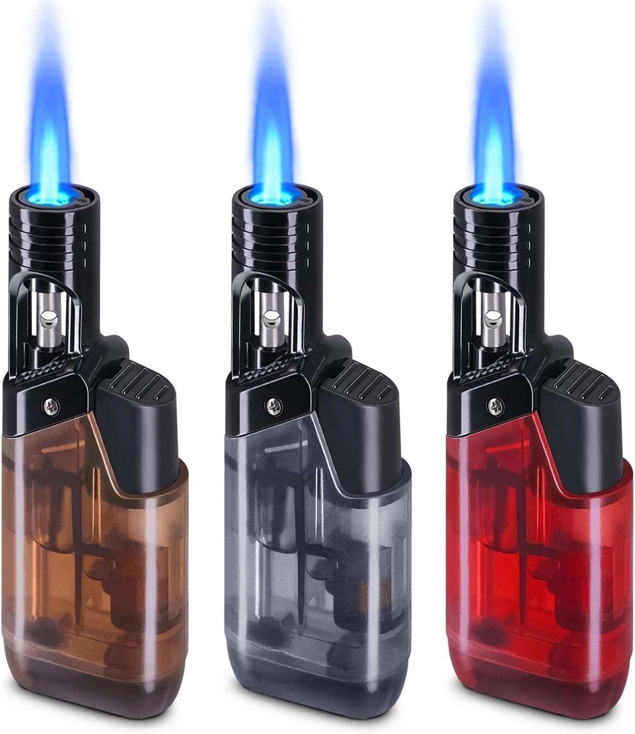 5 Pack Torch Lighter Mini Refillable Butane Lighters Utility Lighter Long Wand P